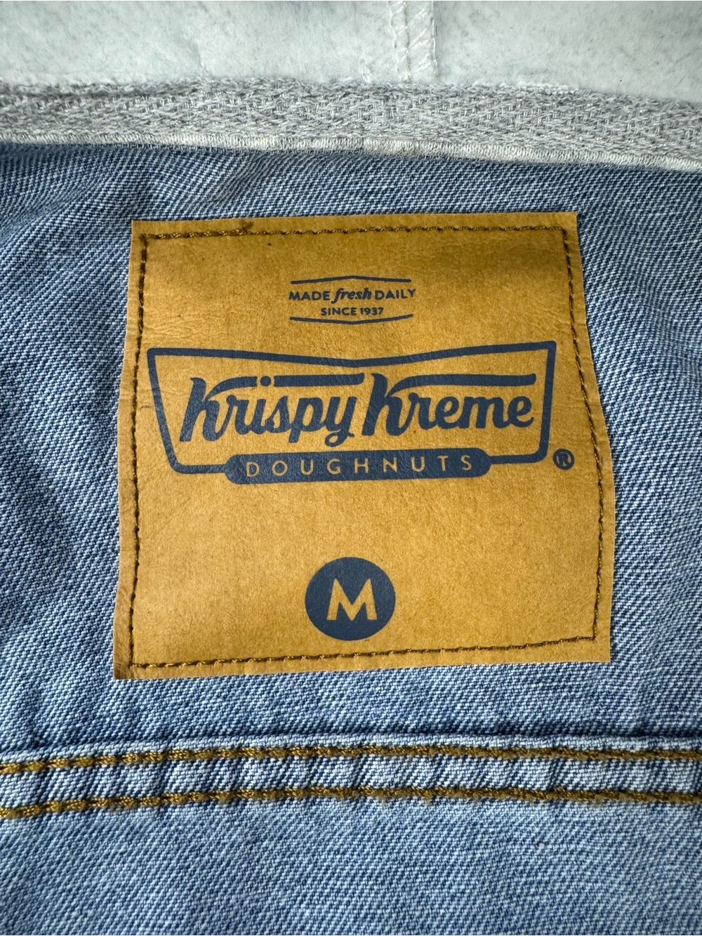 Krispy Kreme Denim Hoodie Jacket Men’s M Y2K Streetwear Layered - Picture 9 of 16